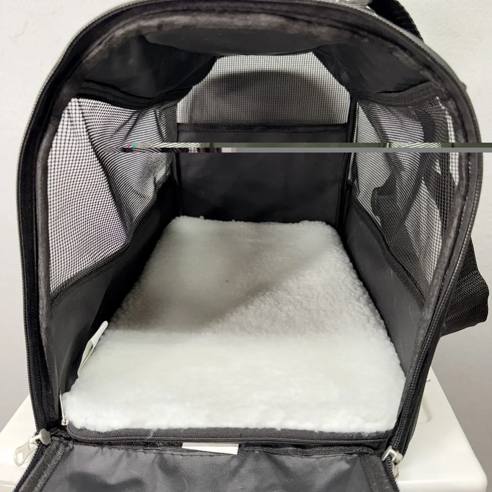 Soft‎ Sided Pet Carrier Black Mesh Travel Bag Small Dog Cat Portable